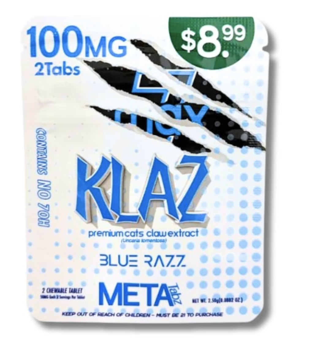 KLAZ Cat’s Claw |  100mg 2ct | Blue Razz